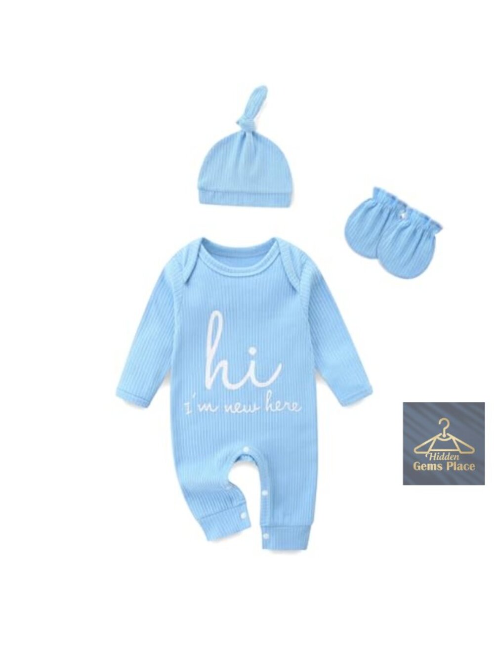 Newborn Cotton Romper, Coming Home Outfit, Long Sleeve Snap Closure Baby Clothes